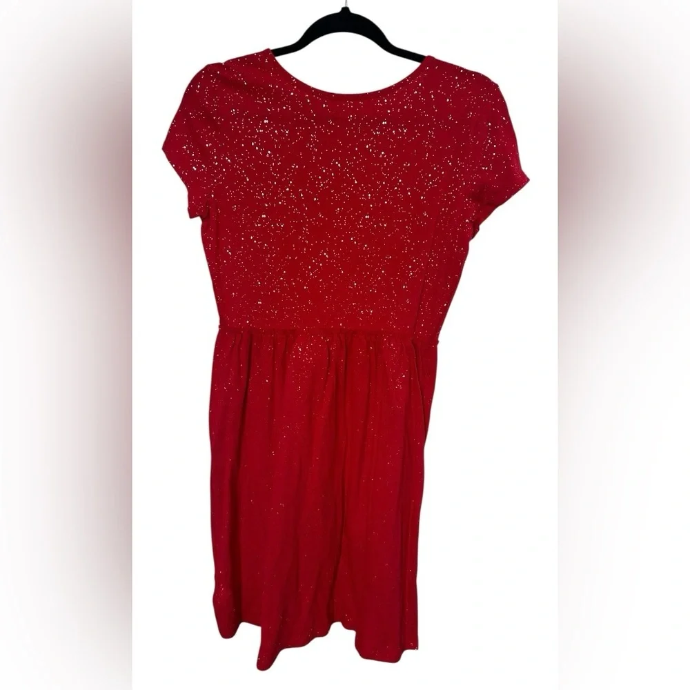 Old Navy | Girls Fit & Flare Red Sparkle Jersey Dress | Size XXL (18) | NWT